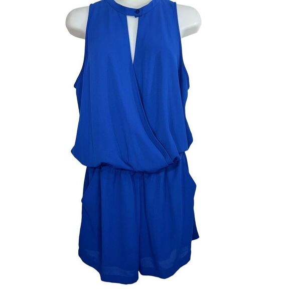 And B Short Romper Size S Jumpsuit Halter One Piece Cobalt Royal Blue Cruisewear - Picture 11 of 13